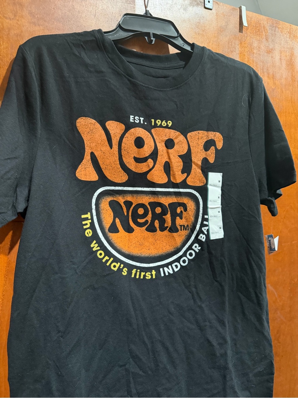 Nerf Black Short Sleeve Tee with Orange Logo